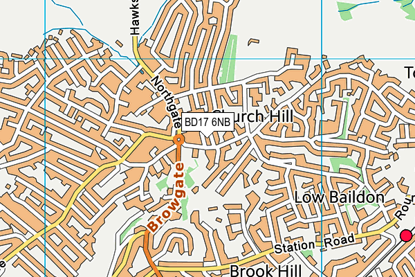 BD17 6NB map - OS VectorMap District (Ordnance Survey)