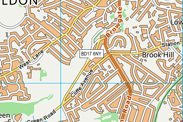 BD17 6NY map - OS VectorMap District (Ordnance Survey)