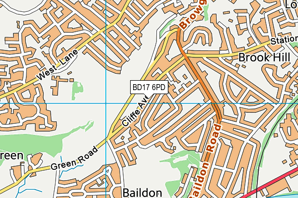 BD17 6PD map - OS VectorMap District (Ordnance Survey)