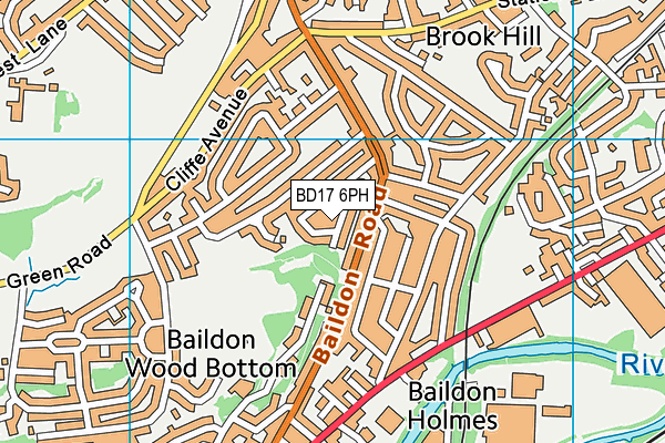 BD17 6PH map - OS VectorMap District (Ordnance Survey)