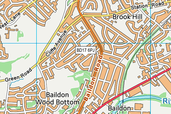 BD17 6PJ map - OS VectorMap District (Ordnance Survey)