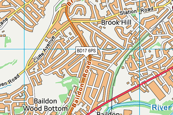 BD17 6PS map - OS VectorMap District (Ordnance Survey)