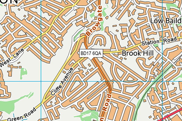 BD17 6QA map - OS VectorMap District (Ordnance Survey)