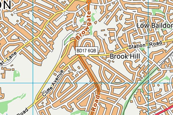 BD17 6QB map - OS VectorMap District (Ordnance Survey)