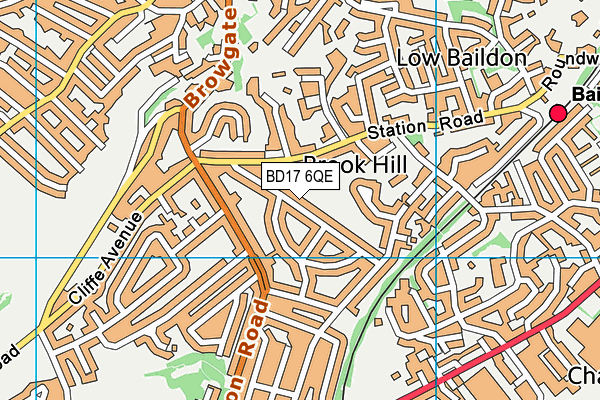 BD17 6QE map - OS VectorMap District (Ordnance Survey)