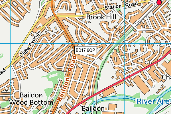 BD17 6QP map - OS VectorMap District (Ordnance Survey)