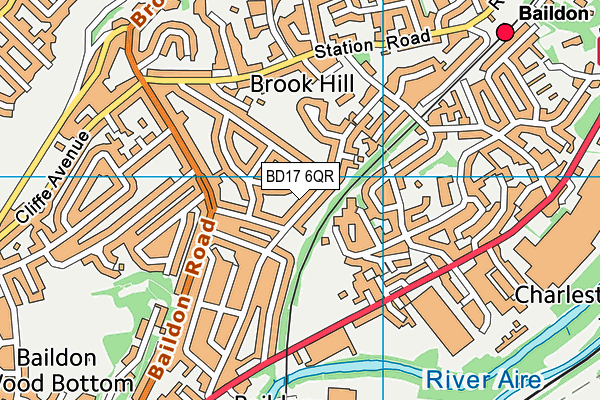 BD17 6QR map - OS VectorMap District (Ordnance Survey)