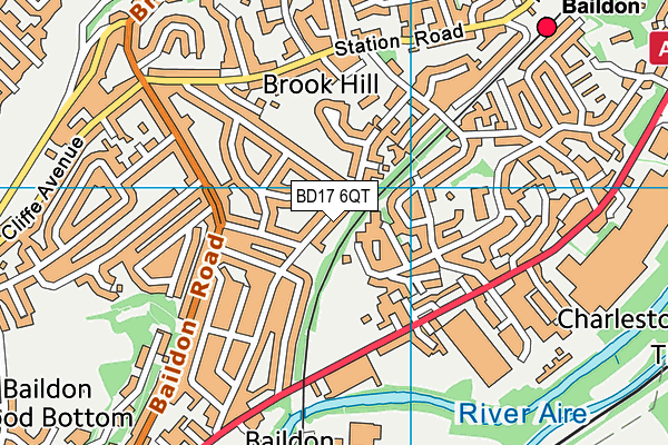 BD17 6QT map - OS VectorMap District (Ordnance Survey)