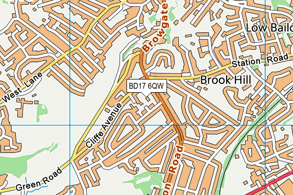 BD17 6QW map - OS VectorMap District (Ordnance Survey)