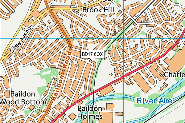 BD17 6QX map - OS VectorMap District (Ordnance Survey)