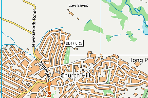 Baildon Rugby And Cricket Club map (BD17 6RS) - OS VectorMap District (Ordnance Survey)