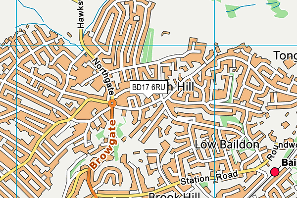 BD17 6RU map - OS VectorMap District (Ordnance Survey)