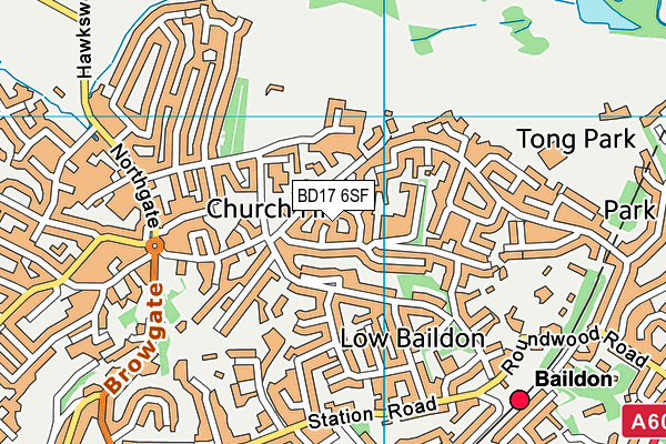 BD17 6SF map - OS VectorMap District (Ordnance Survey)