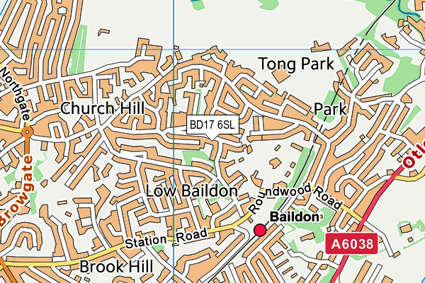 BD17 6SL map - OS VectorMap District (Ordnance Survey)