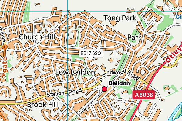 BD17 6SQ map - OS VectorMap District (Ordnance Survey)