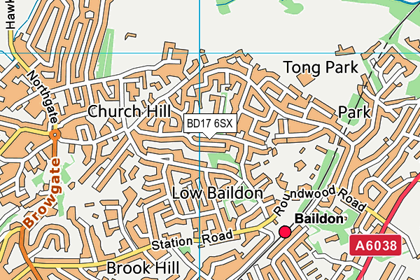 BD17 6SX map - OS VectorMap District (Ordnance Survey)