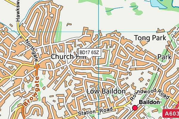 BD17 6SZ map - OS VectorMap District (Ordnance Survey)