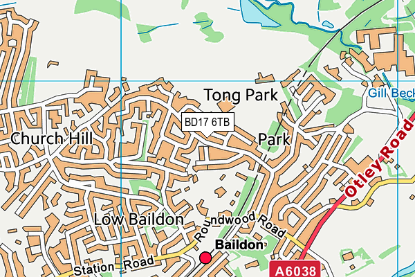 BD17 6TB map - OS VectorMap District (Ordnance Survey)