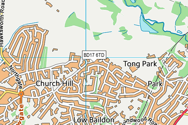 BD17 6TD map - OS VectorMap District (Ordnance Survey)