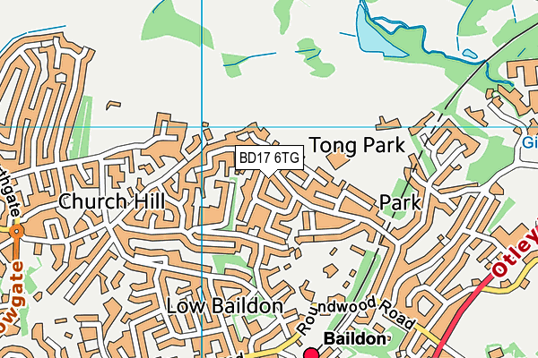 BD17 6TG map - OS VectorMap District (Ordnance Survey)