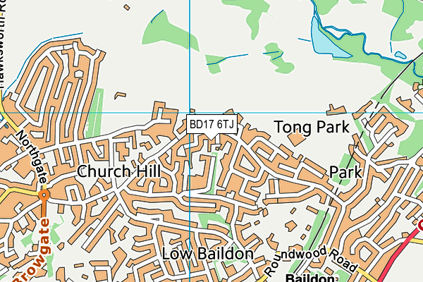 BD17 6TJ map - OS VectorMap District (Ordnance Survey)