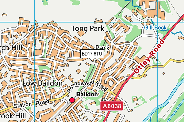 BD17 6TU map - OS VectorMap District (Ordnance Survey)