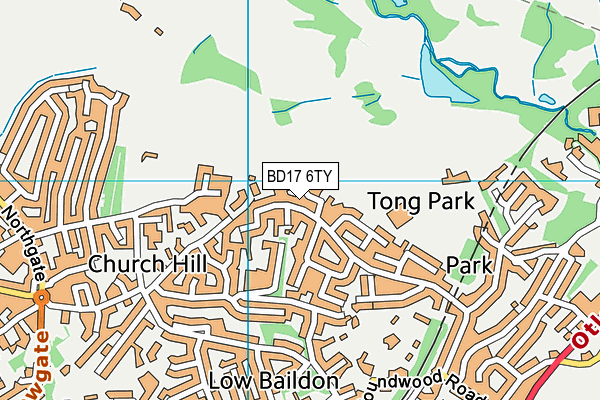 BD17 6TY map - OS VectorMap District (Ordnance Survey)