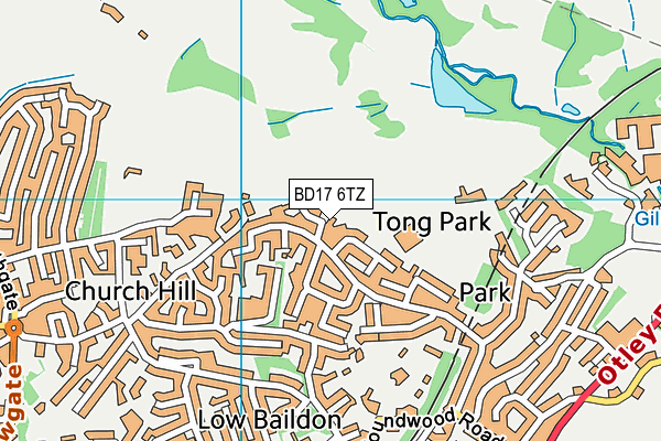 BD17 6TZ map - OS VectorMap District (Ordnance Survey)