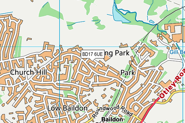 BD17 6UE map - OS VectorMap District (Ordnance Survey)