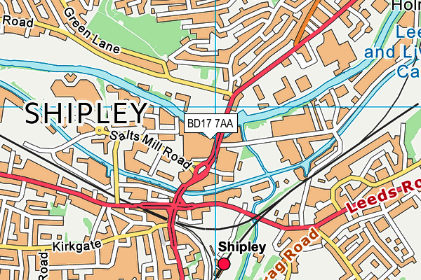 BD17 7AA map - OS VectorMap District (Ordnance Survey)