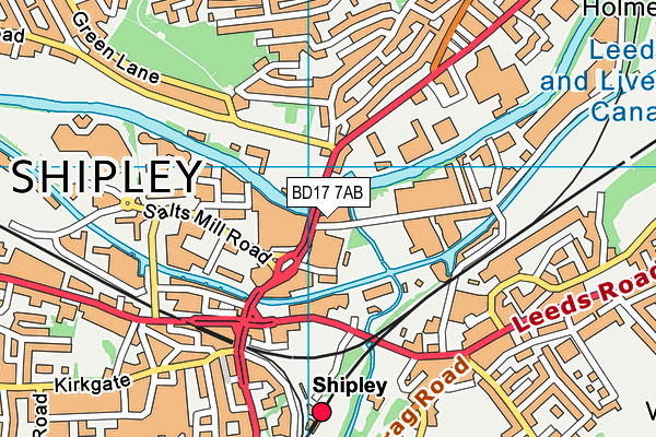 BD17 7AB map - OS VectorMap District (Ordnance Survey)