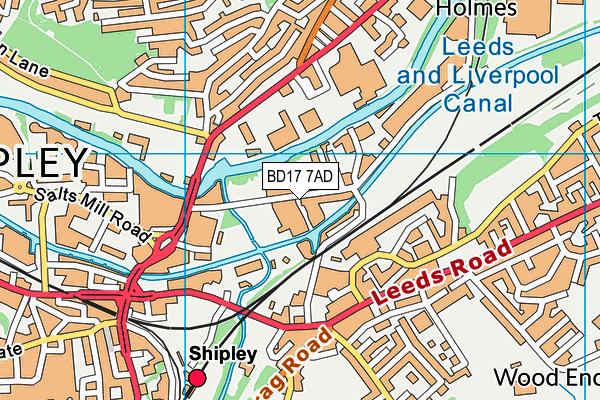 BD17 7AD map - OS VectorMap District (Ordnance Survey)