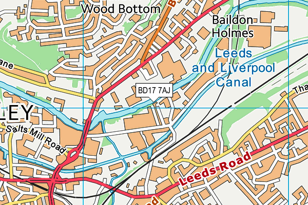 BD17 7AJ map - OS VectorMap District (Ordnance Survey)