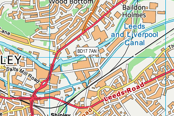 BD17 7AN map - OS VectorMap District (Ordnance Survey)