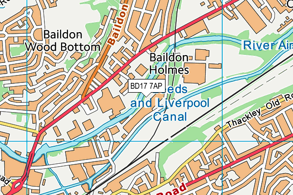 BD17 7AP map - OS VectorMap District (Ordnance Survey)