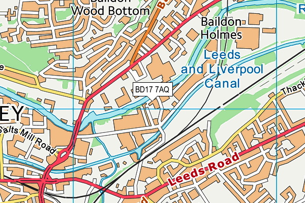 BD17 7AQ map - OS VectorMap District (Ordnance Survey)