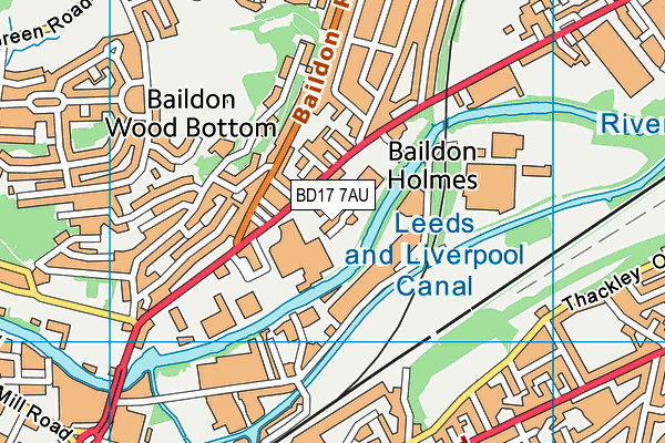 BD17 7AU map - OS VectorMap District (Ordnance Survey)