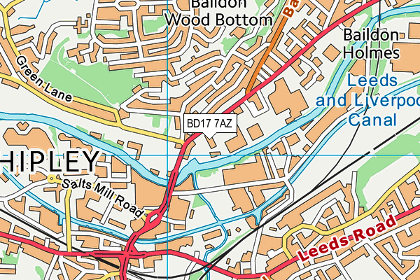 BD17 7AZ map - OS VectorMap District (Ordnance Survey)