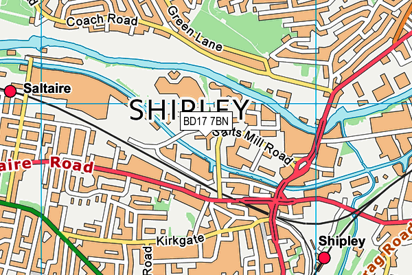 BD17 7BN map - OS VectorMap District (Ordnance Survey)