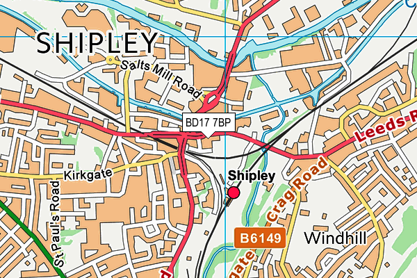 BD17 7BP map - OS VectorMap District (Ordnance Survey)