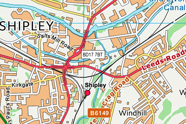 BD17 7BT map - OS VectorMap District (Ordnance Survey)