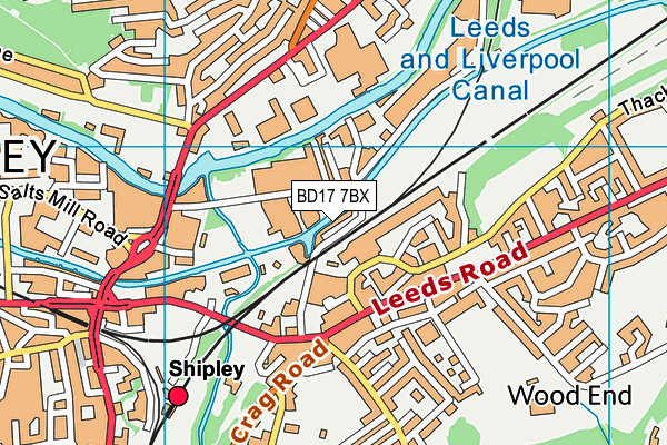 BD17 7BX map - OS VectorMap District (Ordnance Survey)