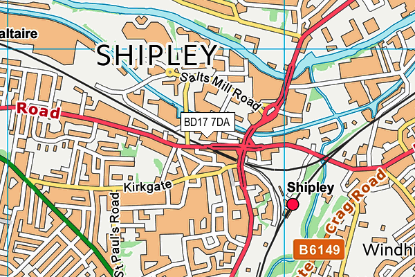 BD17 7DA map - OS VectorMap District (Ordnance Survey)