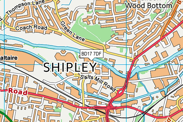 BD17 7DF map - OS VectorMap District (Ordnance Survey)