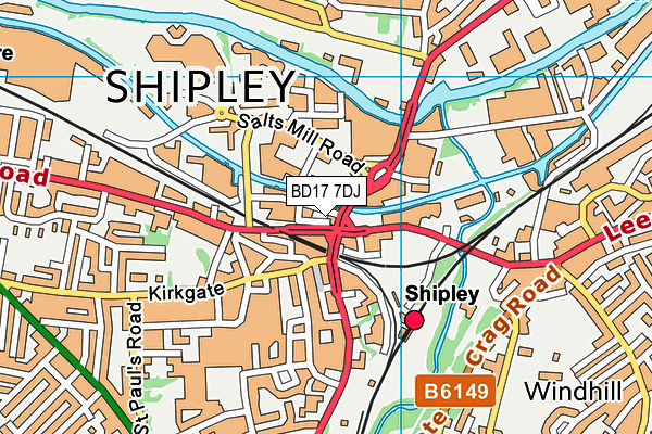 BD17 7DJ map - OS VectorMap District (Ordnance Survey)