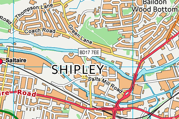 BD17 7EE map - OS VectorMap District (Ordnance Survey)