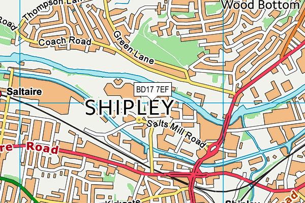 BD17 7EF map - OS VectorMap District (Ordnance Survey)