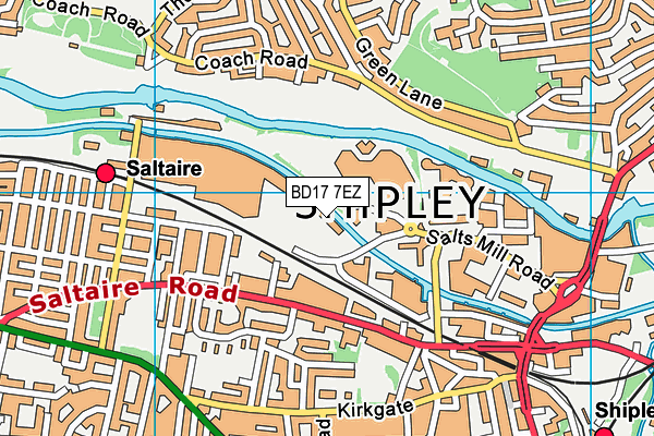 BD17 7EZ map - OS VectorMap District (Ordnance Survey)