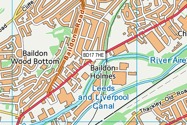Nuffield Health (Shipley) map (BD17 7HE) - OS VectorMap District (Ordnance Survey)