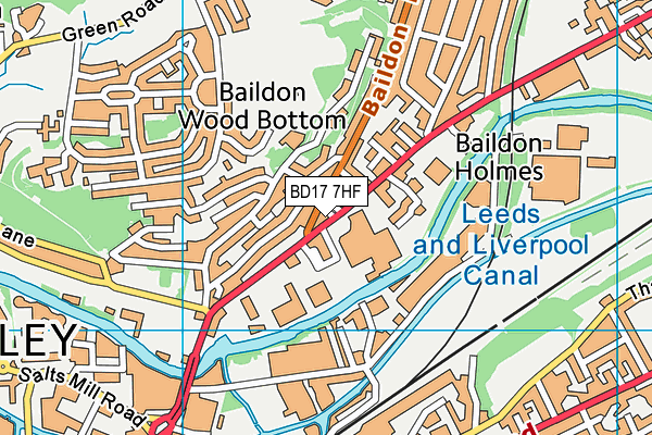 BD17 7HF map - OS VectorMap District (Ordnance Survey)